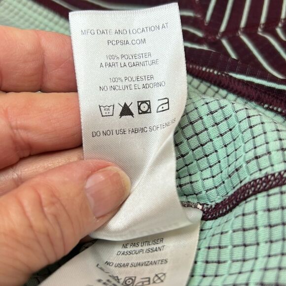 Patagonia burgundy striped long sleeve Polartec Midweight  tee Size XL EUC - Picture 10 of 11